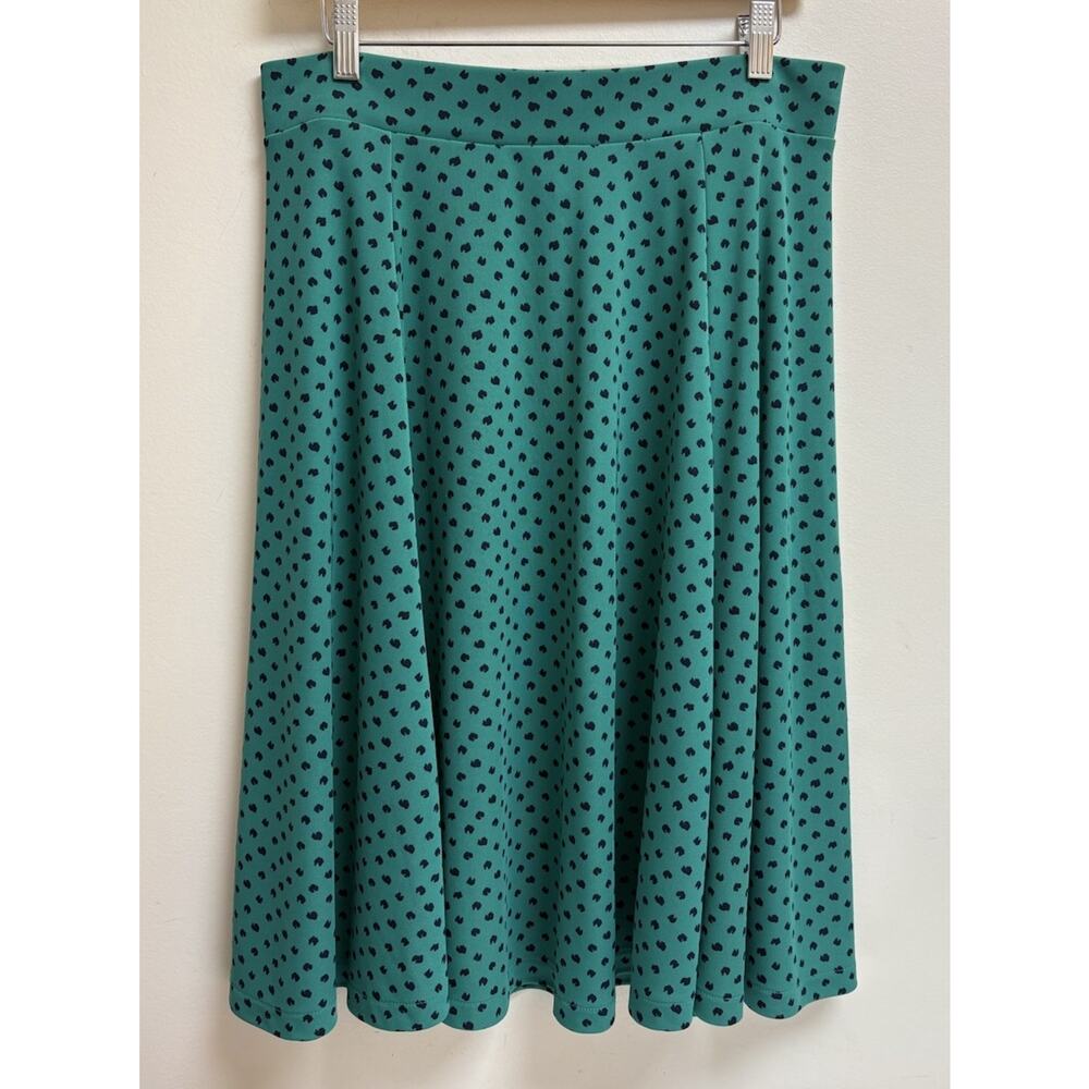Lands’ End Women’s Green Printed A Line Skirt Size M‎ 10 12 Pull On Stretch